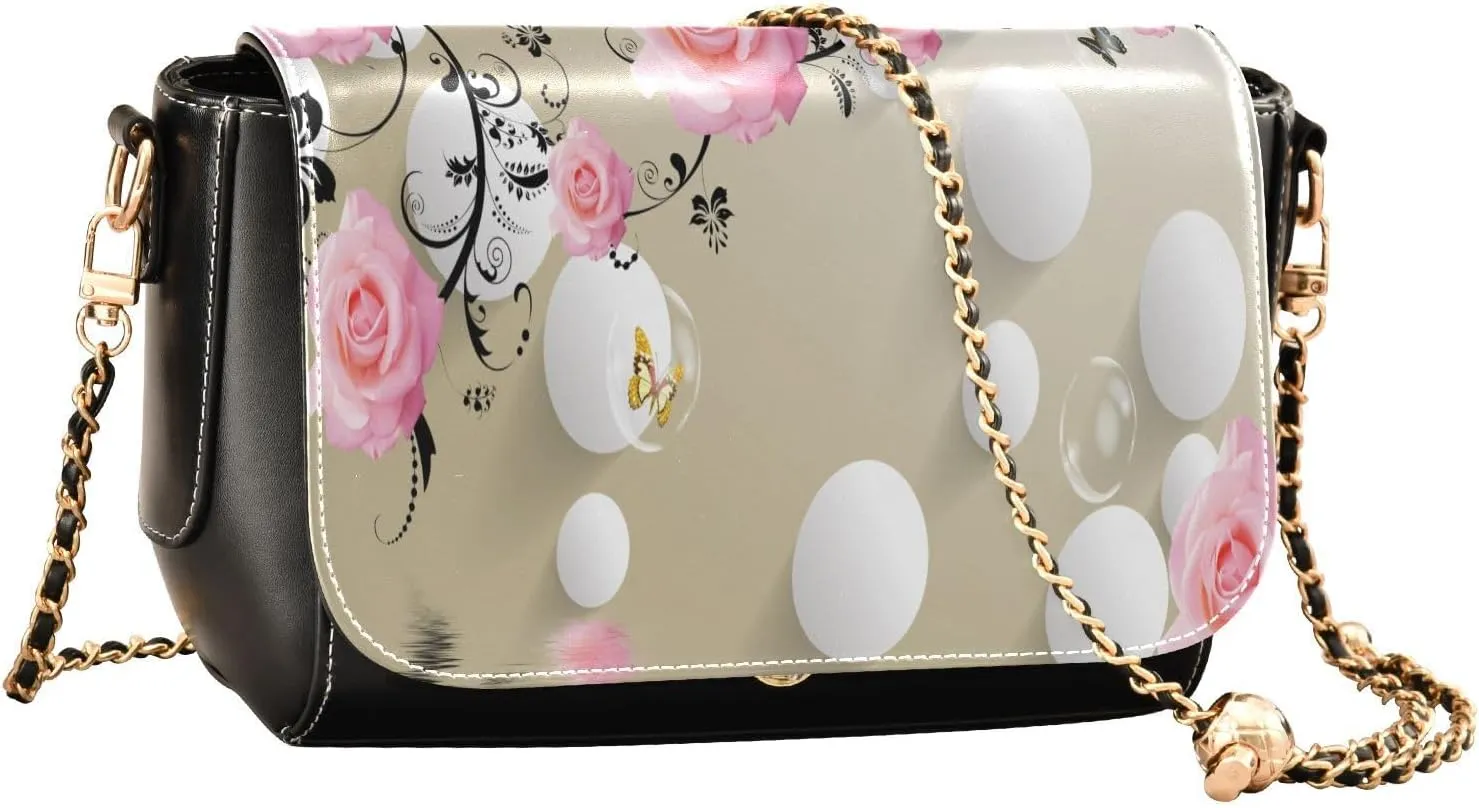 Crossbody Bags for Women Trendy Women's Black Shoulder Bag Small PU Leather Flap Cross Body Bag Handbags