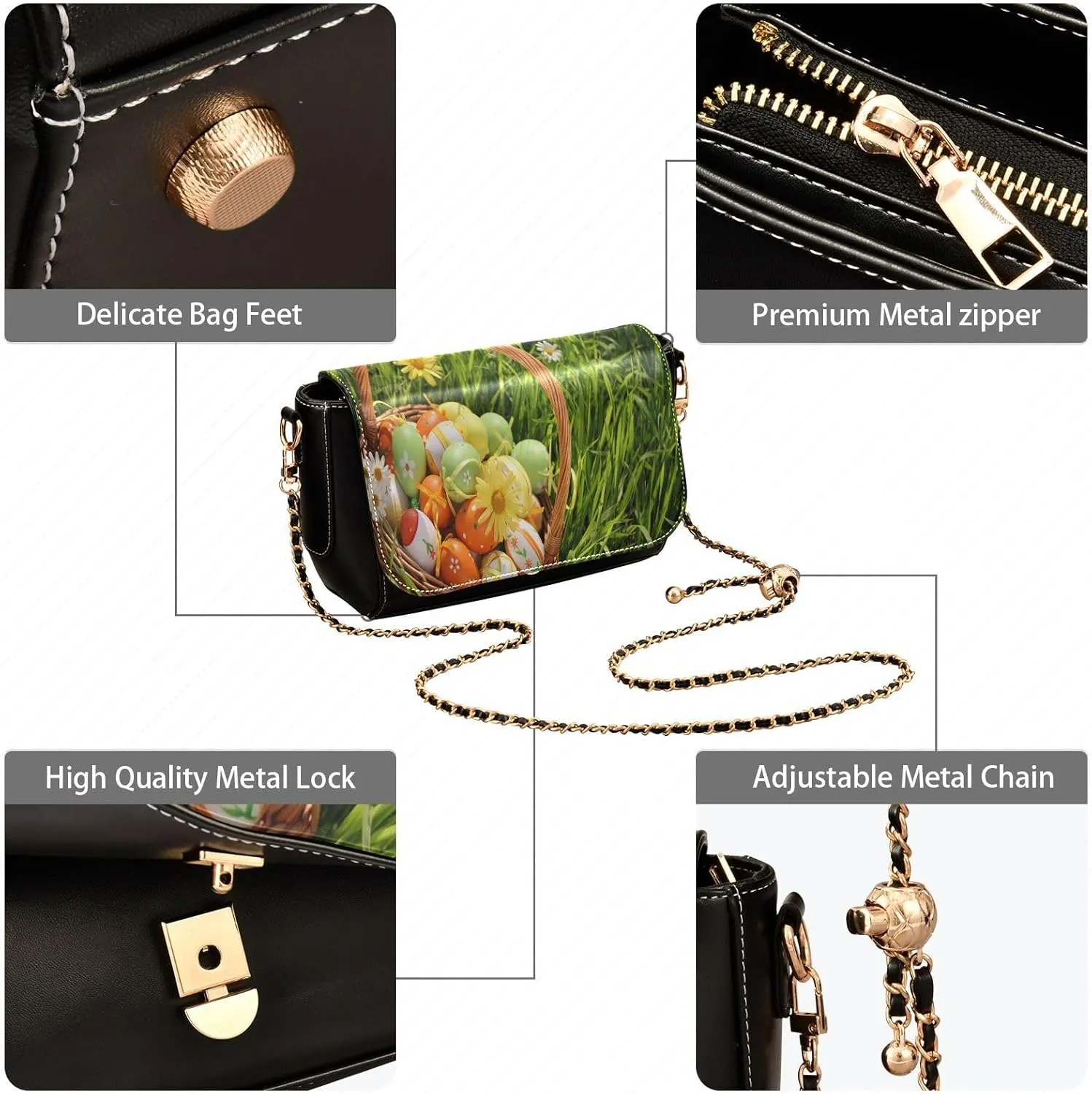 Crossbody Bags for Women Trendy Women's Black Shoulder Bag Small PU Leather Flap Cross Body Bag Handbags