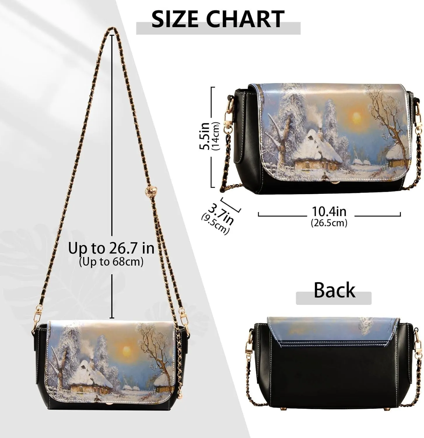 Crossbody Bags for Women Trendy Women's Black Shoulder Bag Small PU Leather Flap Cross Body Bag Handbags