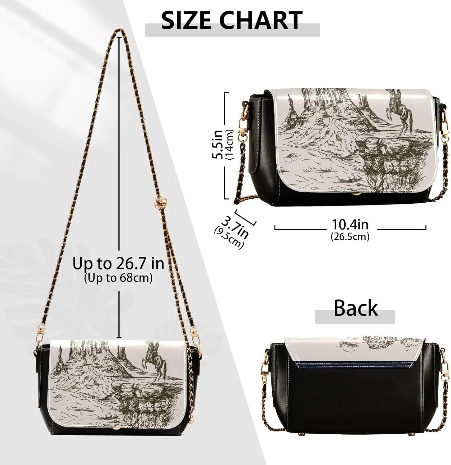 Crossbody Bags for Women Trendy Women's Black Shoulder Bag Small PU Leather Flap Cross Body Bag Handbags