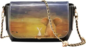 Crossbody Bags for Women Trendy Women's Black Shoulder Bag Small PU Leather Flap Cross Body Bag Handbags