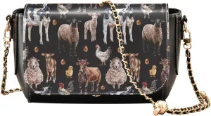 Crossbody Bags for Women Trendy Women's Black Shoulder Bag Small PU Leather Flap Cross Body Bag Handbags