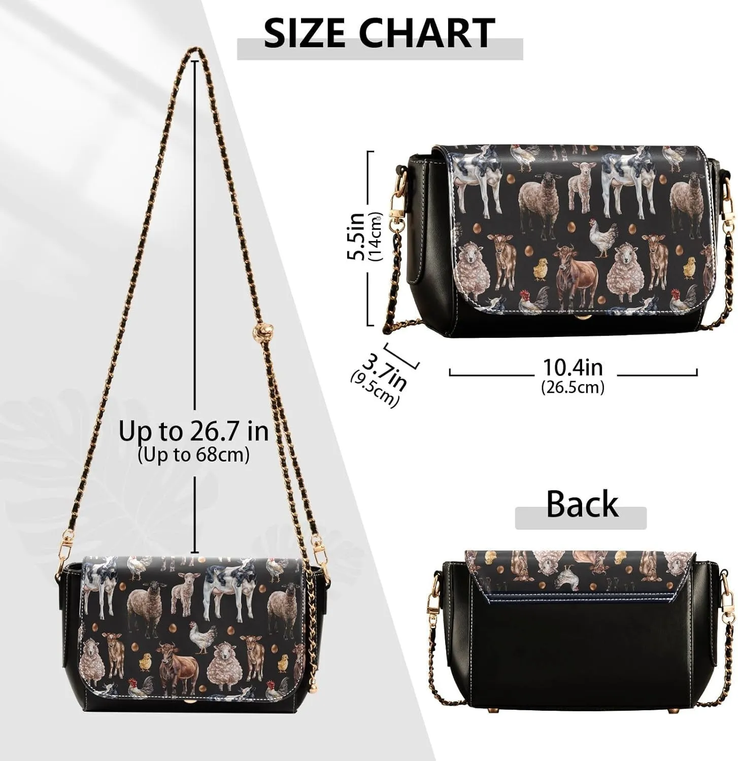 Crossbody Bags for Women Trendy Women's Black Shoulder Bag Small PU Leather Flap Cross Body Bag Handbags