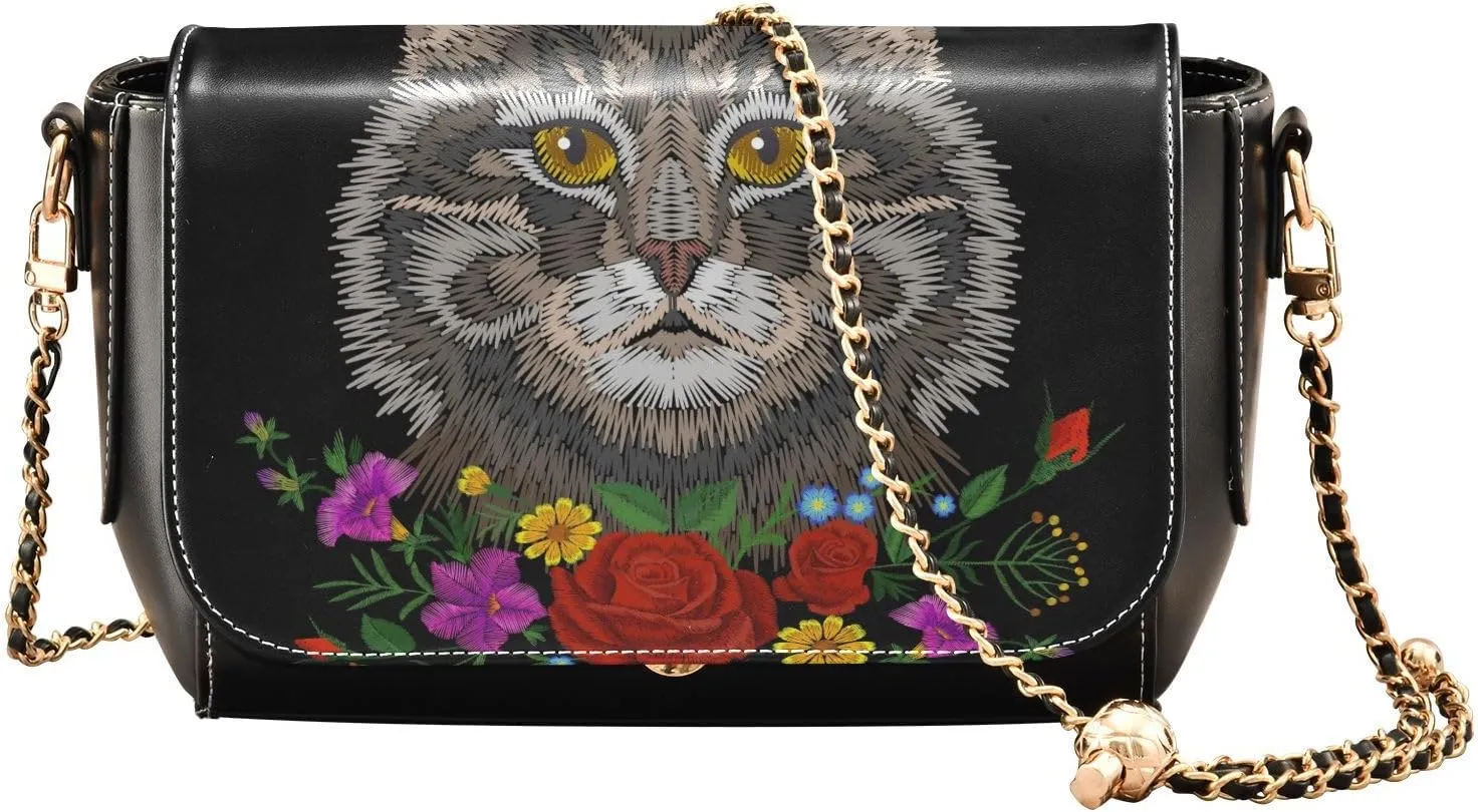 Crossbody Bags for Women Trendy Women's Black Shoulder Bag Small PU Leather Flap Cross Body Bag Handbags