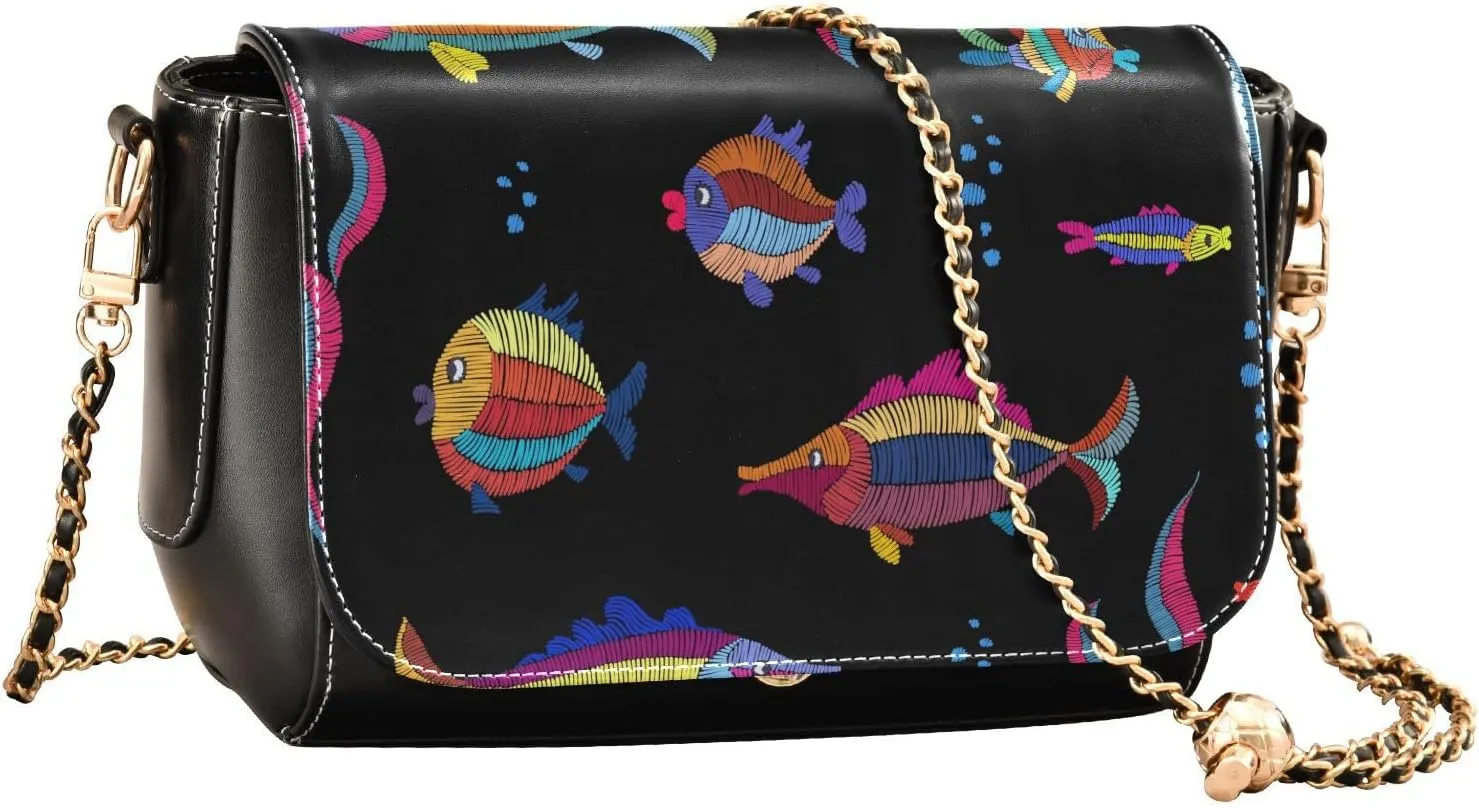 Crossbody Bags for Women Trendy Women's Black Shoulder Bag Small PU Leather Flap Cross Body Bag Handbags