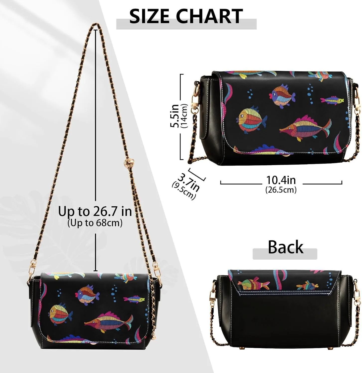 Crossbody Bags for Women Trendy Women's Black Shoulder Bag Small PU Leather Flap Cross Body Bag Handbags