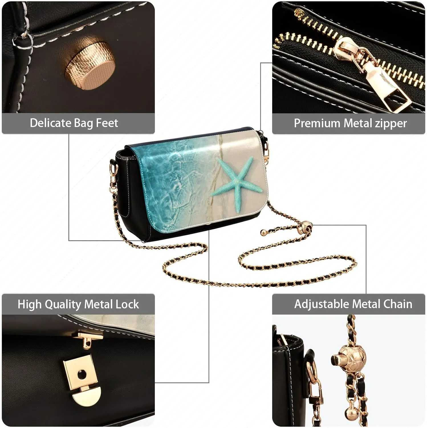 Crossbody Bags for Women Trendy Women's Black Shoulder Bag Small PU Leather Flap Cross Body Bag Handbags