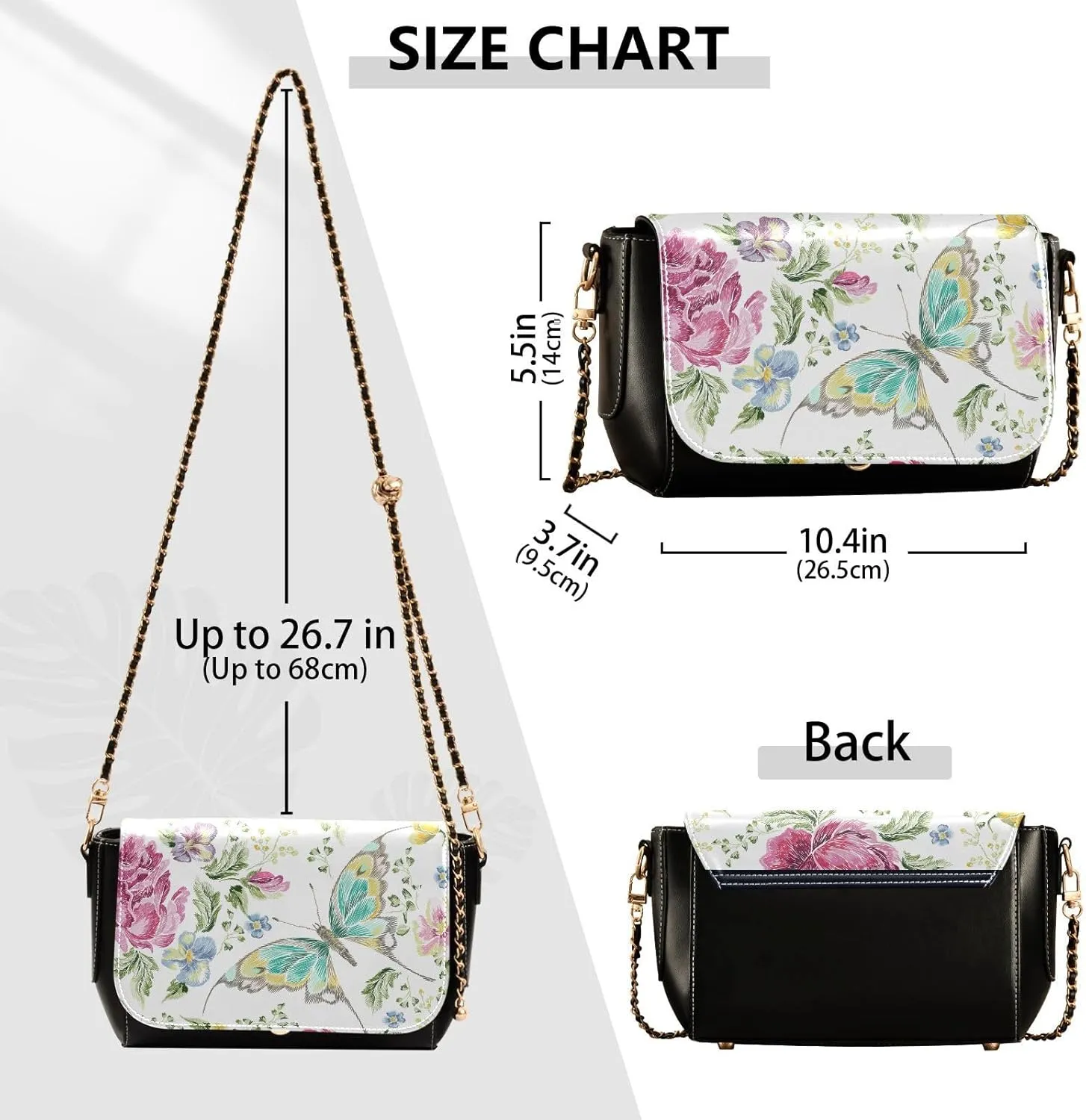 Crossbody Bags for Women Trendy Women's Black Shoulder Bag Small PU Leather Flap Cross Body Bag Handbags