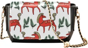 Crossbody Bags for Women Trendy Women's Black Shoulder Bag Small PU Leather Flap Cross Body Bag Handbags