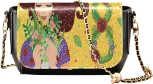 Crossbody Bags for Women Trendy Women's Black Shoulder Bag Small PU Leather Flap Cross Body Bag Handbags