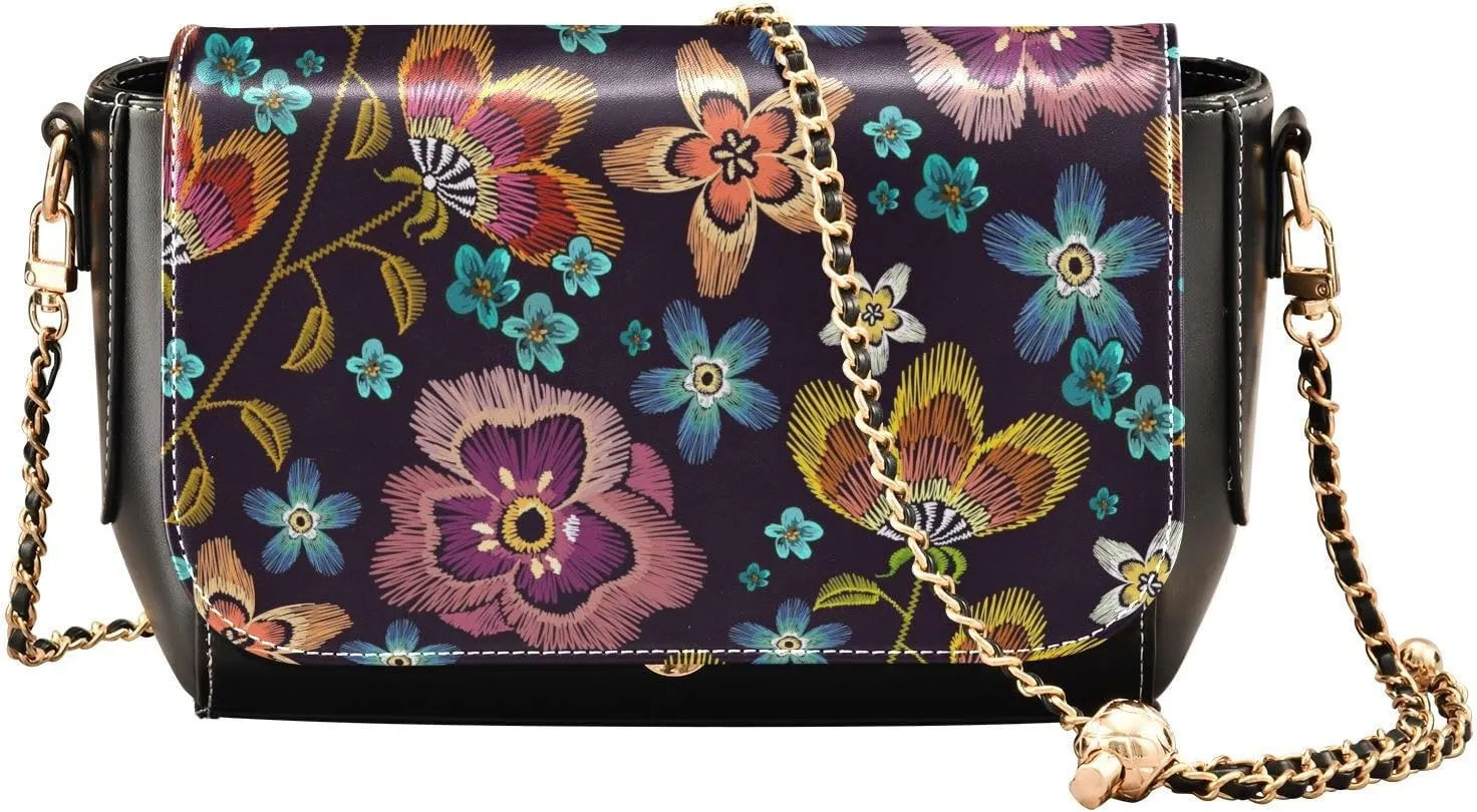 Crossbody Bags for Women Trendy Women's Black Shoulder Bag Small PU Leather Flap Cross Body Bag Handbags