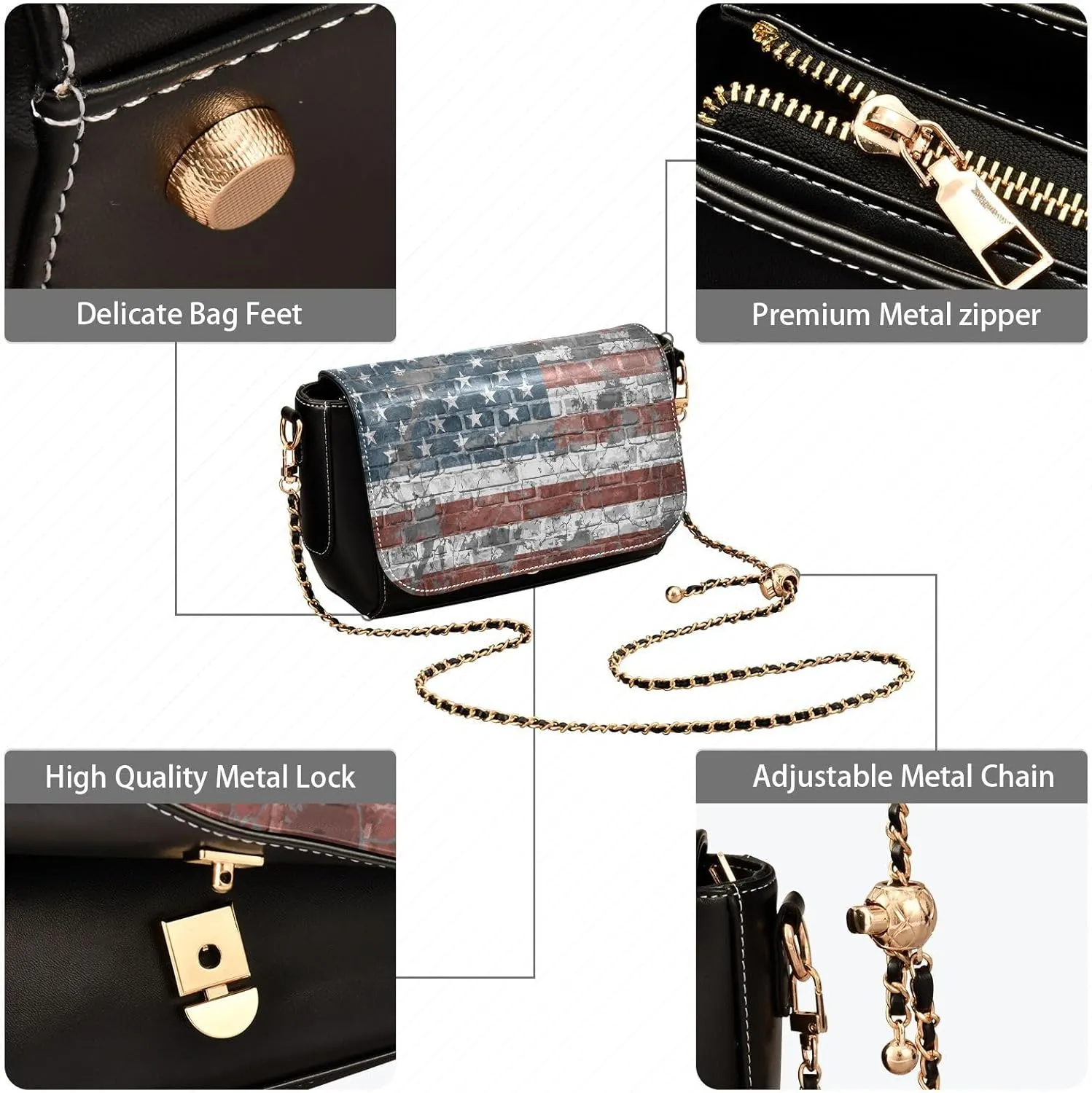 Crossbody Bags for Women Trendy Women's Black Shoulder Bag Small PU Leather Flap Cross Body Bag Handbags