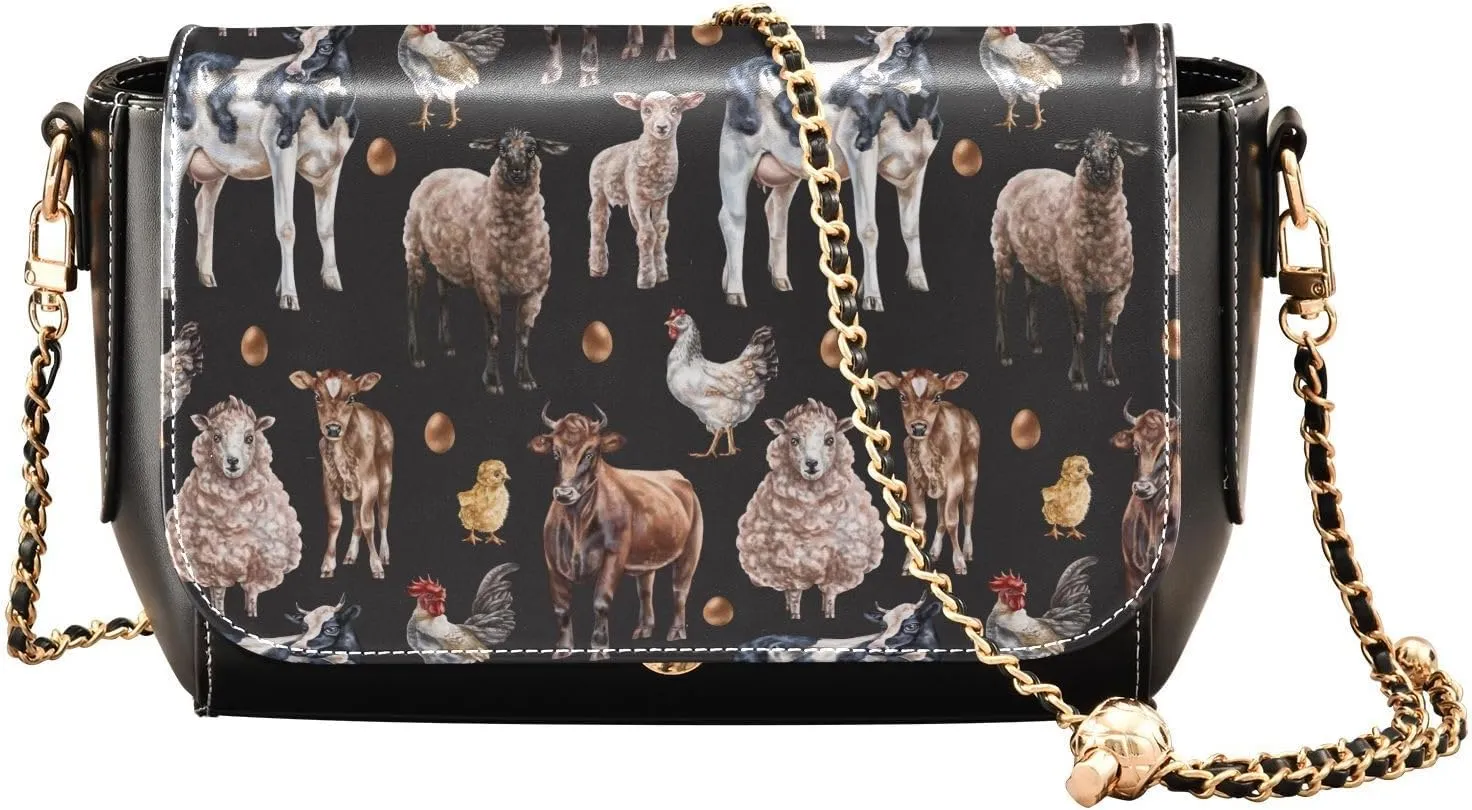 Crossbody Bags for Women Trendy Women's Black Shoulder Bag Small PU Leather Flap Cross Body Bag Handbags