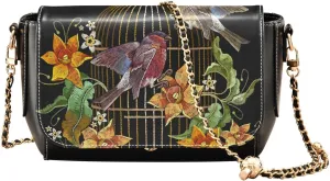 Crossbody Bags for Women Trendy Women's Black Shoulder Bag Small PU Leather Flap Cross Body Bag Handbags