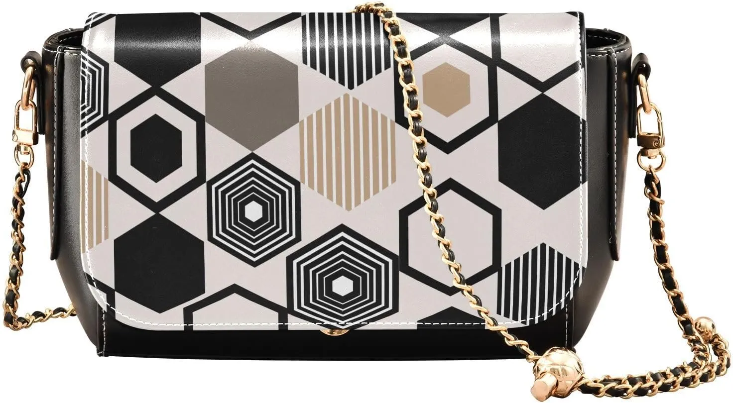 Crossbody Bags for Women Trendy Women's Black Shoulder Bag Small PU Leather Flap Cross Body Bag Handbags