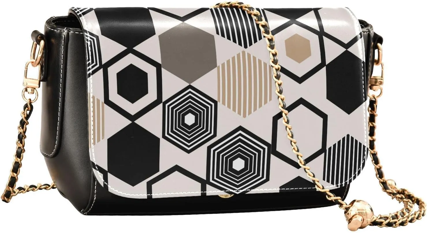 Crossbody Bags for Women Trendy Women's Black Shoulder Bag Small PU Leather Flap Cross Body Bag Handbags