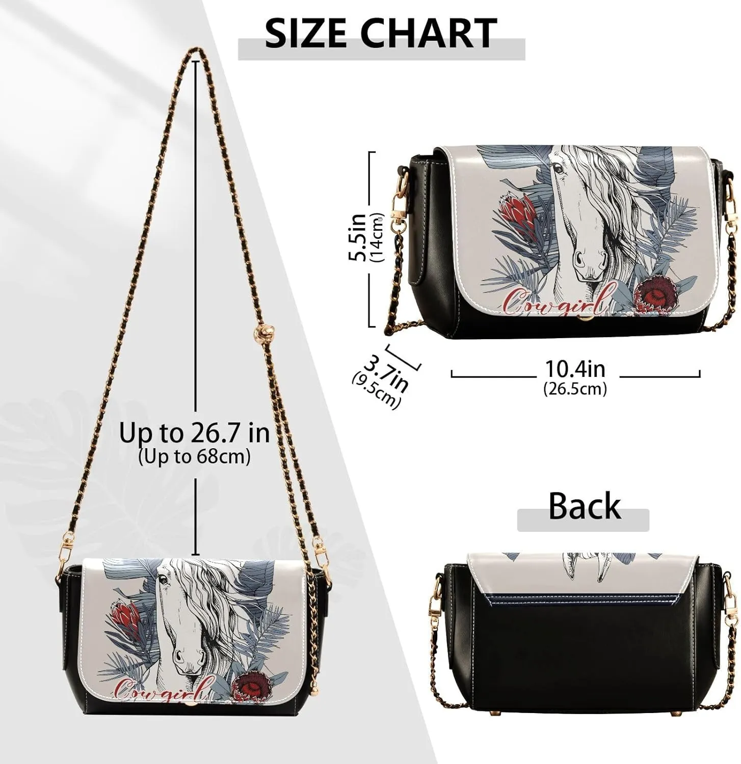 Crossbody Bags for Women Trendy Women's Black Shoulder Bag Small PU Leather Flap Cross Body Bag Handbags