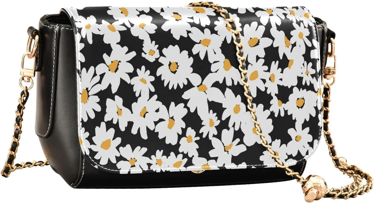 Crossbody Bags for Women Trendy Women's Black Shoulder Bag Small PU Leather Flap Cross Body Bag Handbags