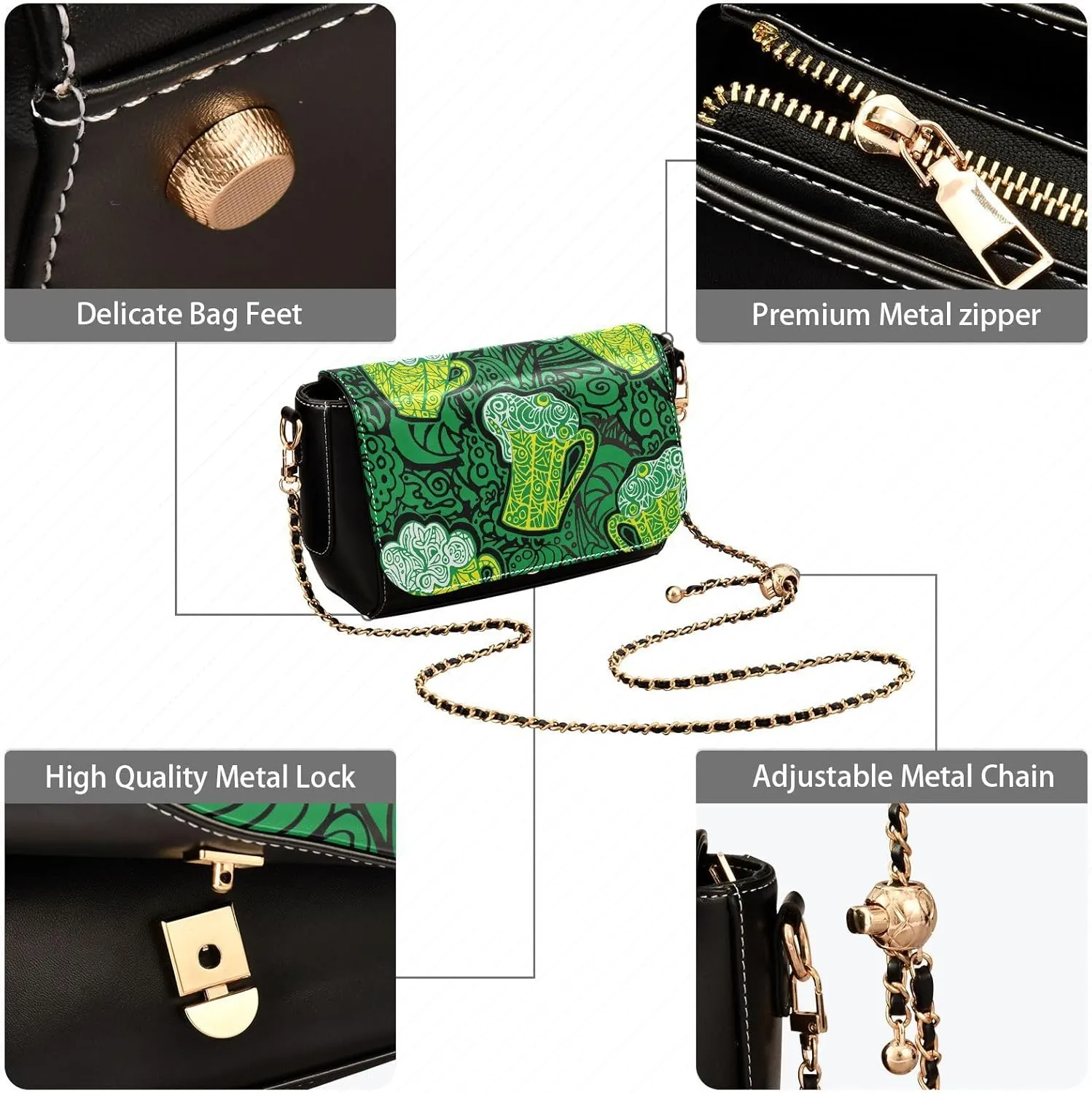 Crossbody Bags for Women Trendy Women's Black Shoulder Bag Small PU Leather Flap Cross Body Bag Handbags