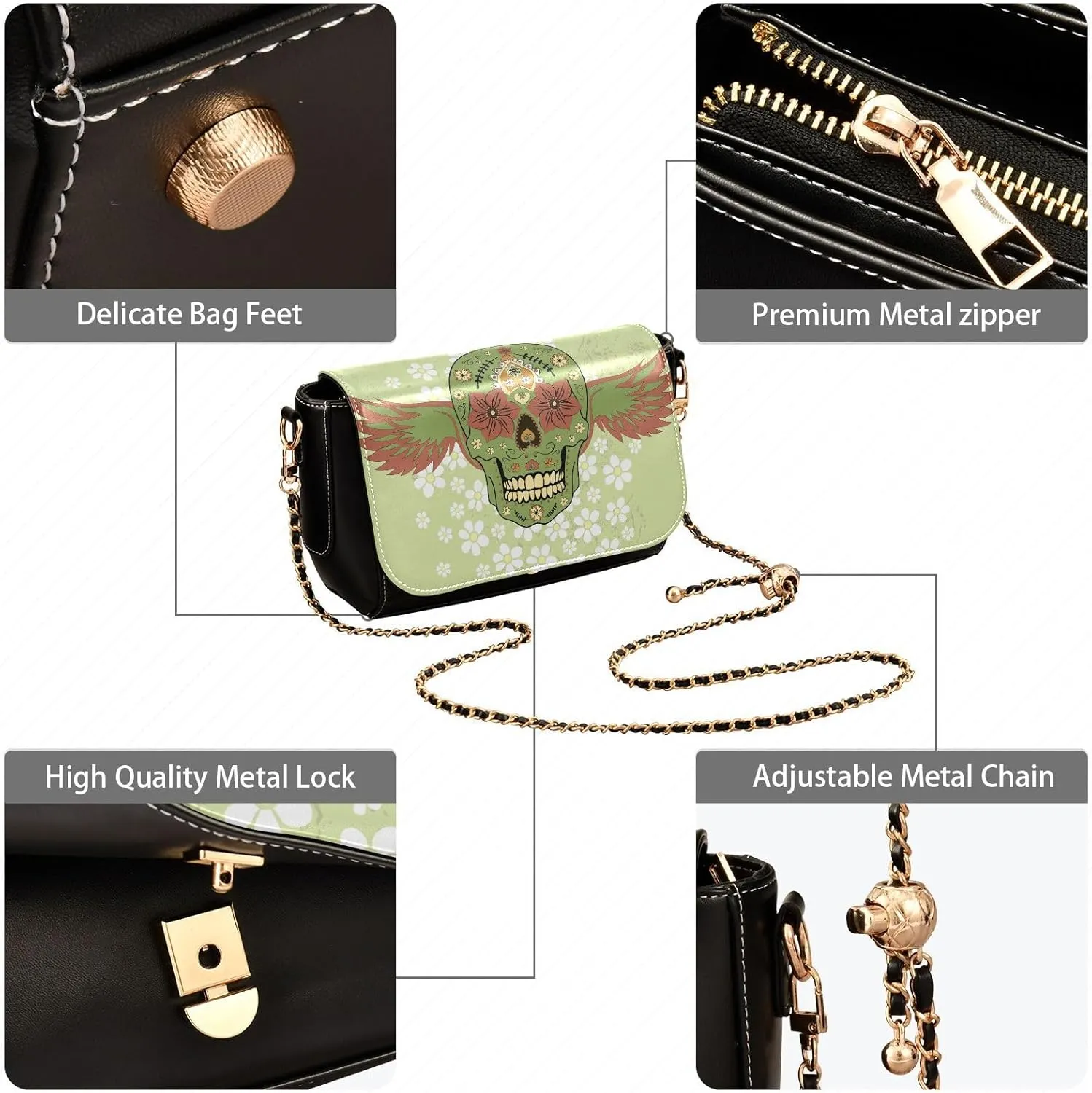 Crossbody Bags for Women Trendy Women's Black Shoulder Bag Small PU Leather Flap Cross Body Bag Handbags