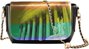 Crossbody Bags for Women Trendy Women's Black Shoulder Bag Small PU Leather Flap Cross Body Bag Handbags