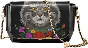 Crossbody Bags for Women Trendy Women's Black Shoulder Bag Small PU Leather Flap Cross Body Bag Handbags