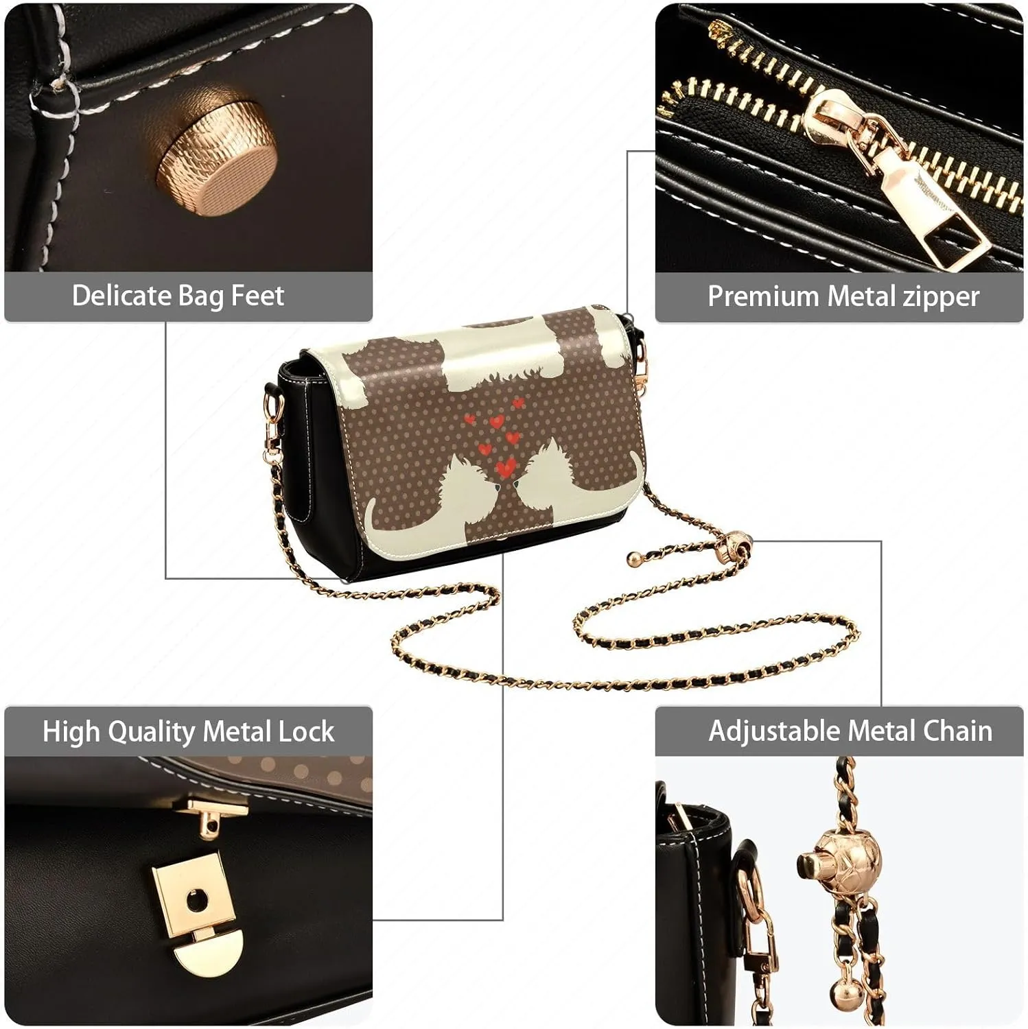 Crossbody Bags for Women Trendy Women's Black Shoulder Bag Small PU Leather Flap Cross Body Bag Handbags