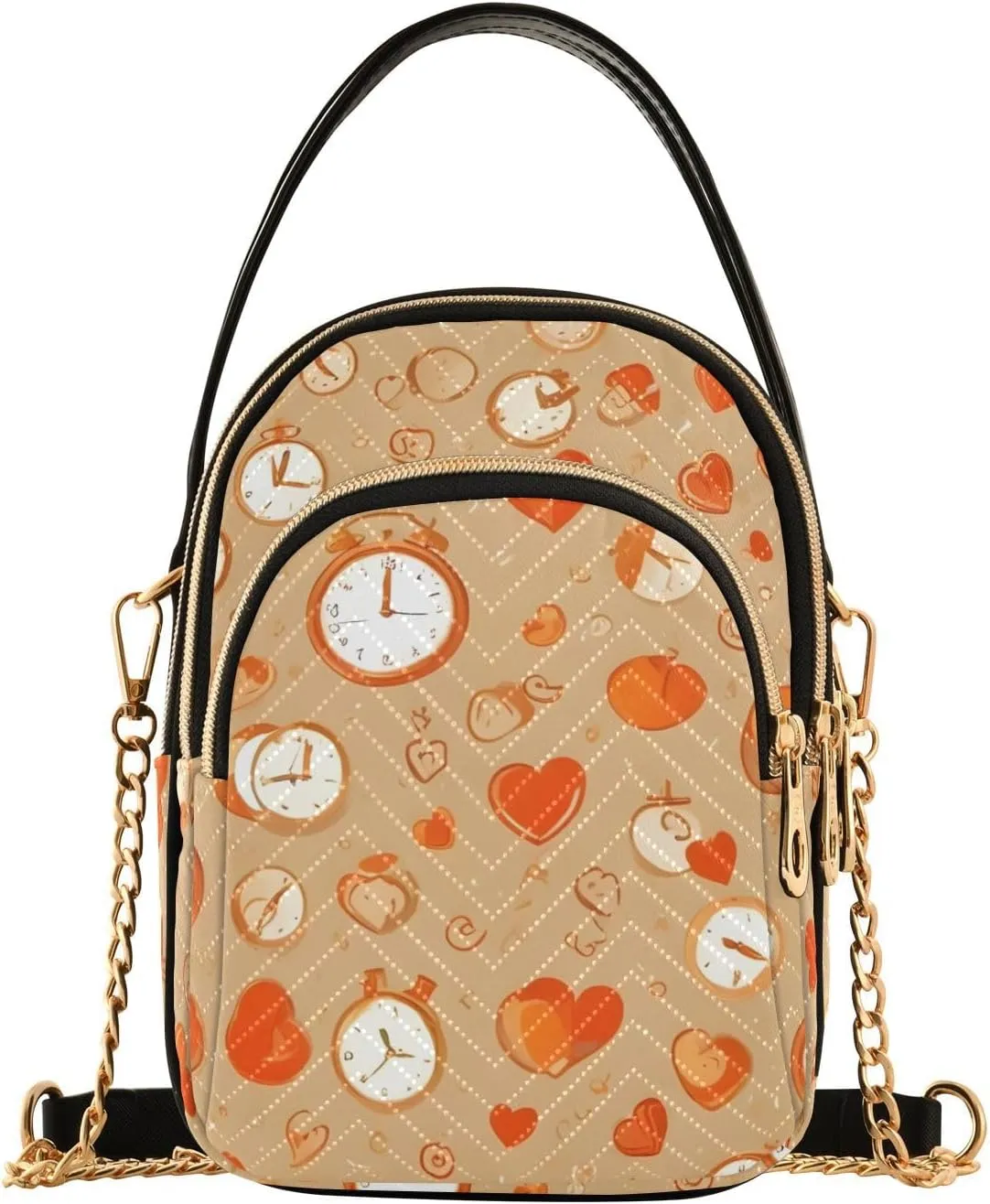 Crossbody Handbags for Women, Shoulder Bag Hobo Crossbody Handbag Casual Tote，Alarm Clock Pattern