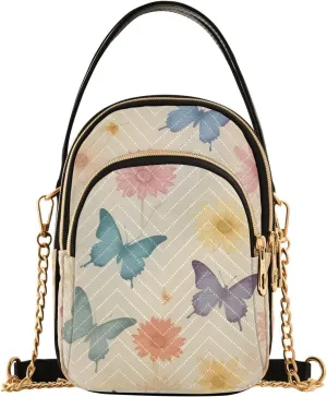 Crossbody Handbags for Women, Shoulder Bag Hobo Crossbody Handbag Casual Tote，Butterflies Flowers
