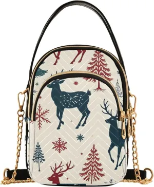 Crossbody Handbags for Women, Shoulder Bag Hobo Crossbody Handbag Casual Tote，Christmas Jumping Elk
