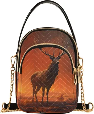 Crossbody Handbags for Women, Shoulder Bag Hobo Crossbody Handbag Casual Tote，Elk and Volcano