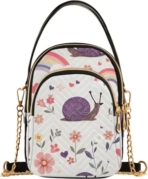 Crossbody Handbags for Women, Shoulder Bag Hobo Crossbody Handbag Casual Tote，Purple Snail Pattern