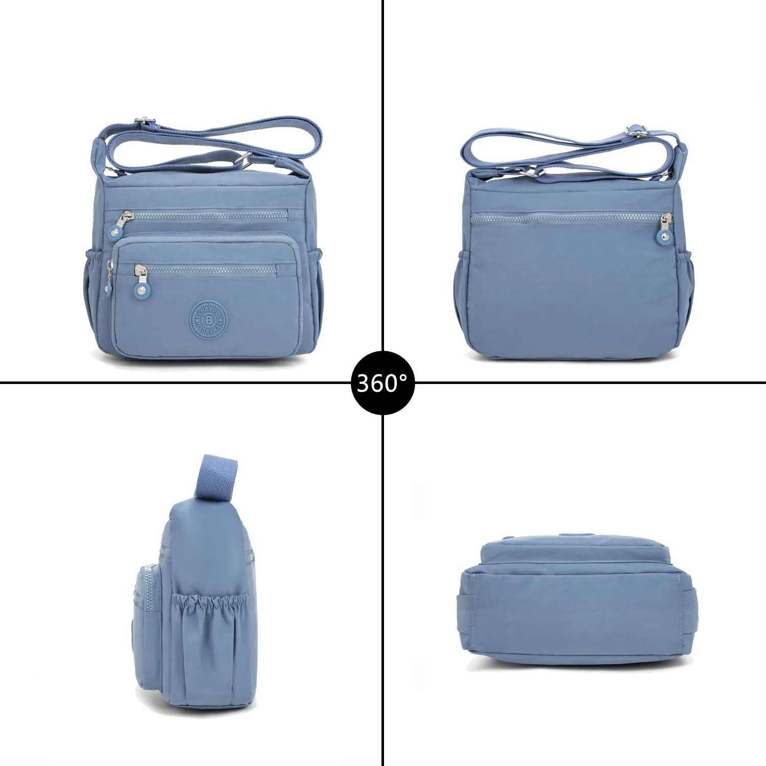 Crossbody Purses for Women Lightweight Shoulder Handbags Waterproof Nylon Travel Bag Ladies Pocketbooks