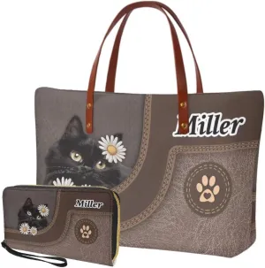 Customzied Women Handbags and Wallet Set of 2 Tote Bag Shoulder Bag Top Handle Satchel Purse