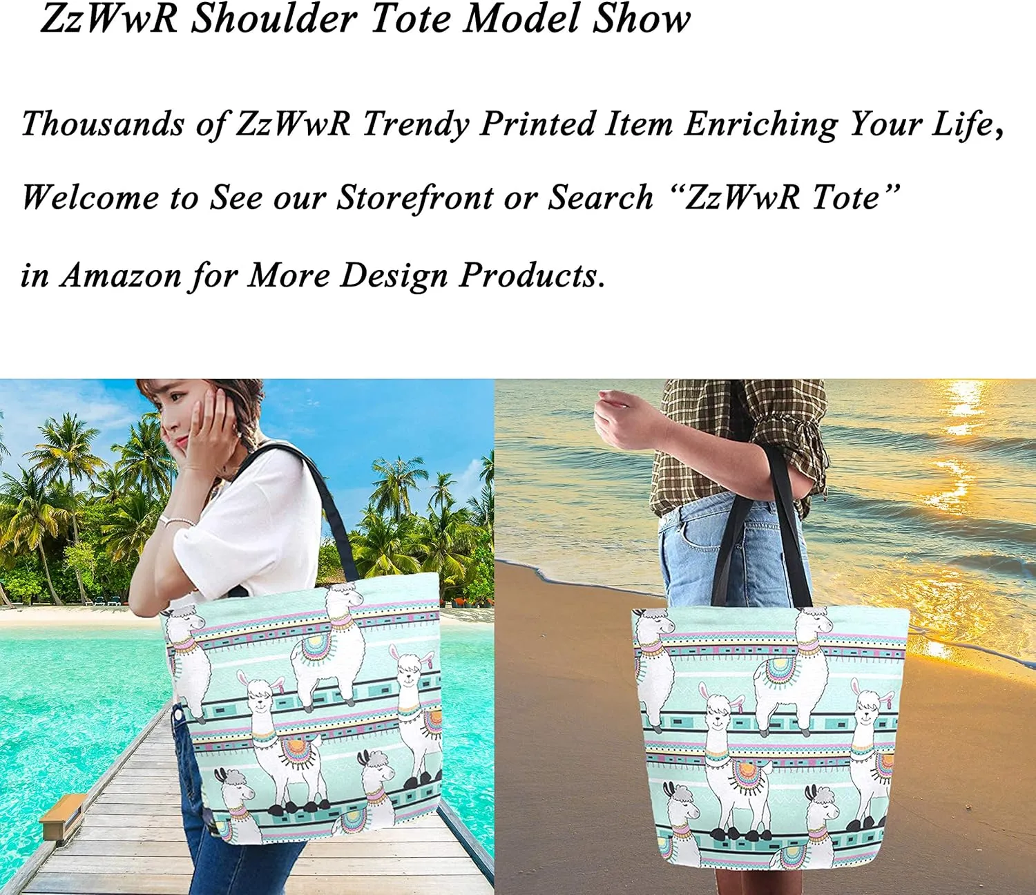 Cute Dogs Extra Large Canvas Beach Travel Reusable Grocery Shopping Tote Bag Market Portable Storage HandBags