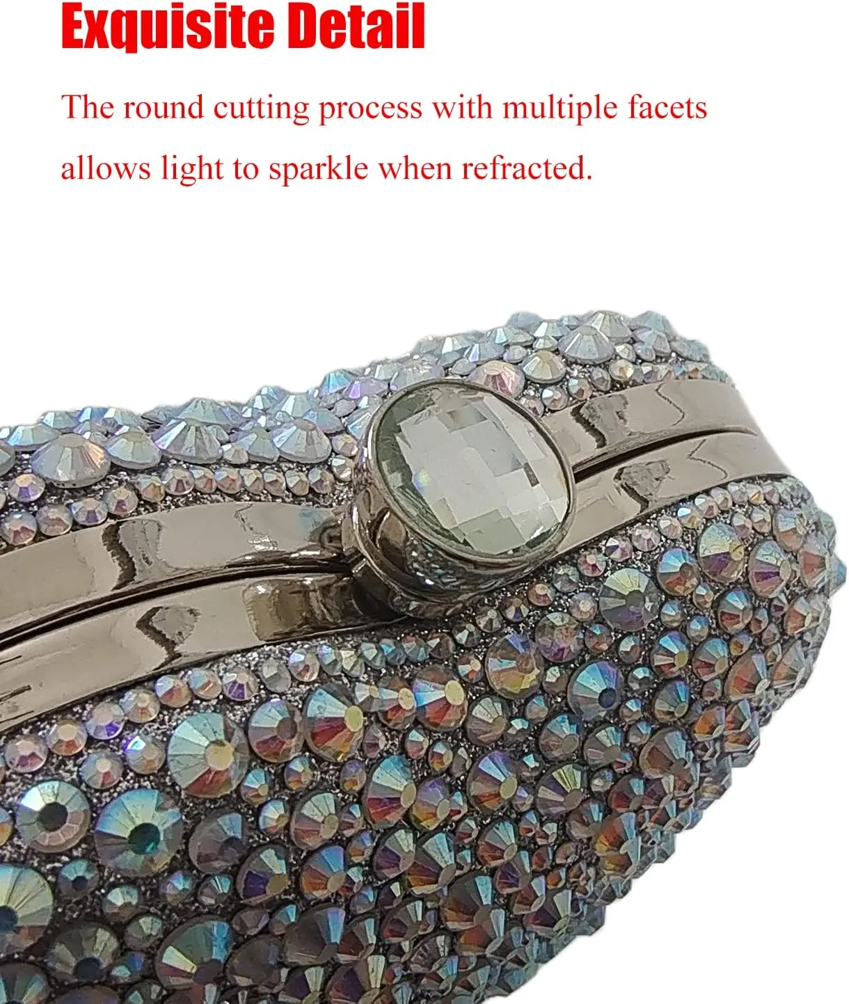 Cute Heart Shape Clutch Purse Mini Love Heart Rhinestone Wedding Handbag Party Women Purse
