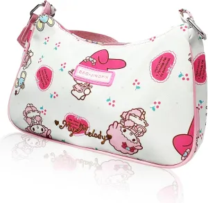 Cute Kitty Friends Shoulder Bags for Women, PU Tote Handbag with Zipper Closure Mini Clutch Shoulder Purse, Underarm Wallet
