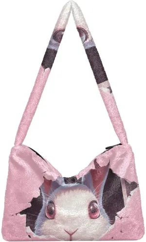 Cute Mouse Broken Wall Shoulder Bag, Plush Tote Bag Women, Womens Outdoor Bag