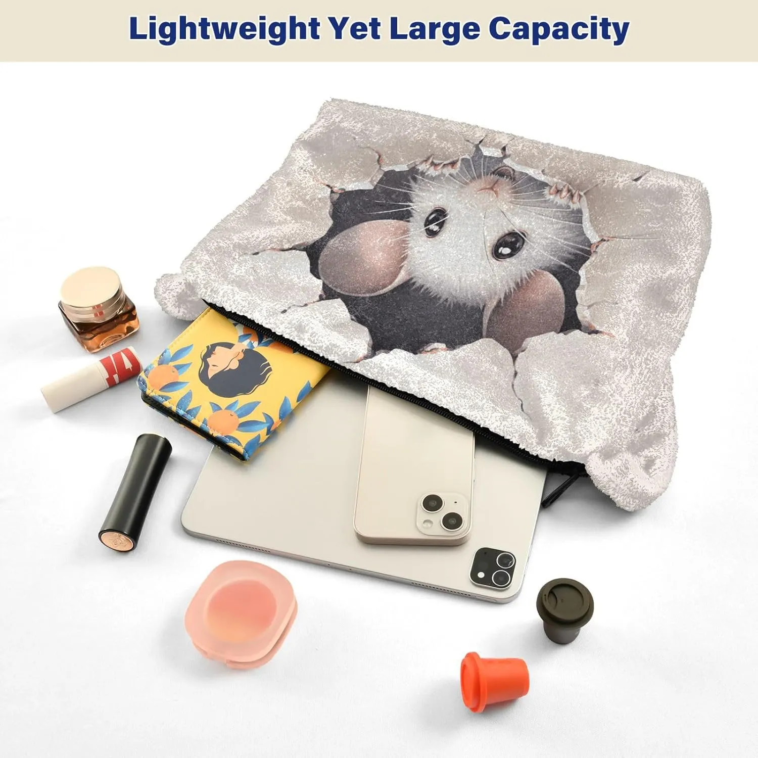 Cute Mouse Broken Wall Shoulder Bag, Plush Tote Bag Women, Womens Outdoor Bag