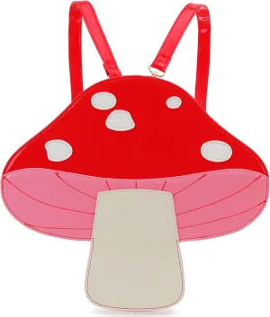 Cute Mushroom Backpack Purse Shoulder Bag for Women Funny Shaped Purses and Handbags Novelty Crossbody Bag