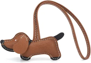 Dachshund Leather Bag Charms,Genuine Goatskin Keychain,Cute Dog Purse Charms for Handbags,Handmade Leather Charm