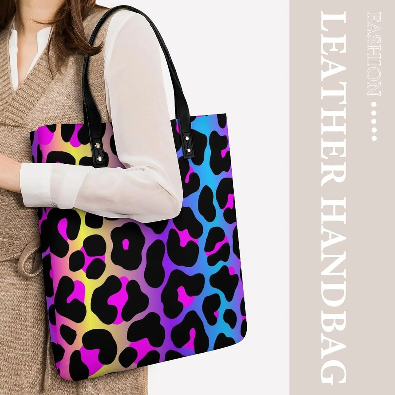 Dachshunds Clothes Dog Leather Handbag with Large Space, Fashionable Handbag