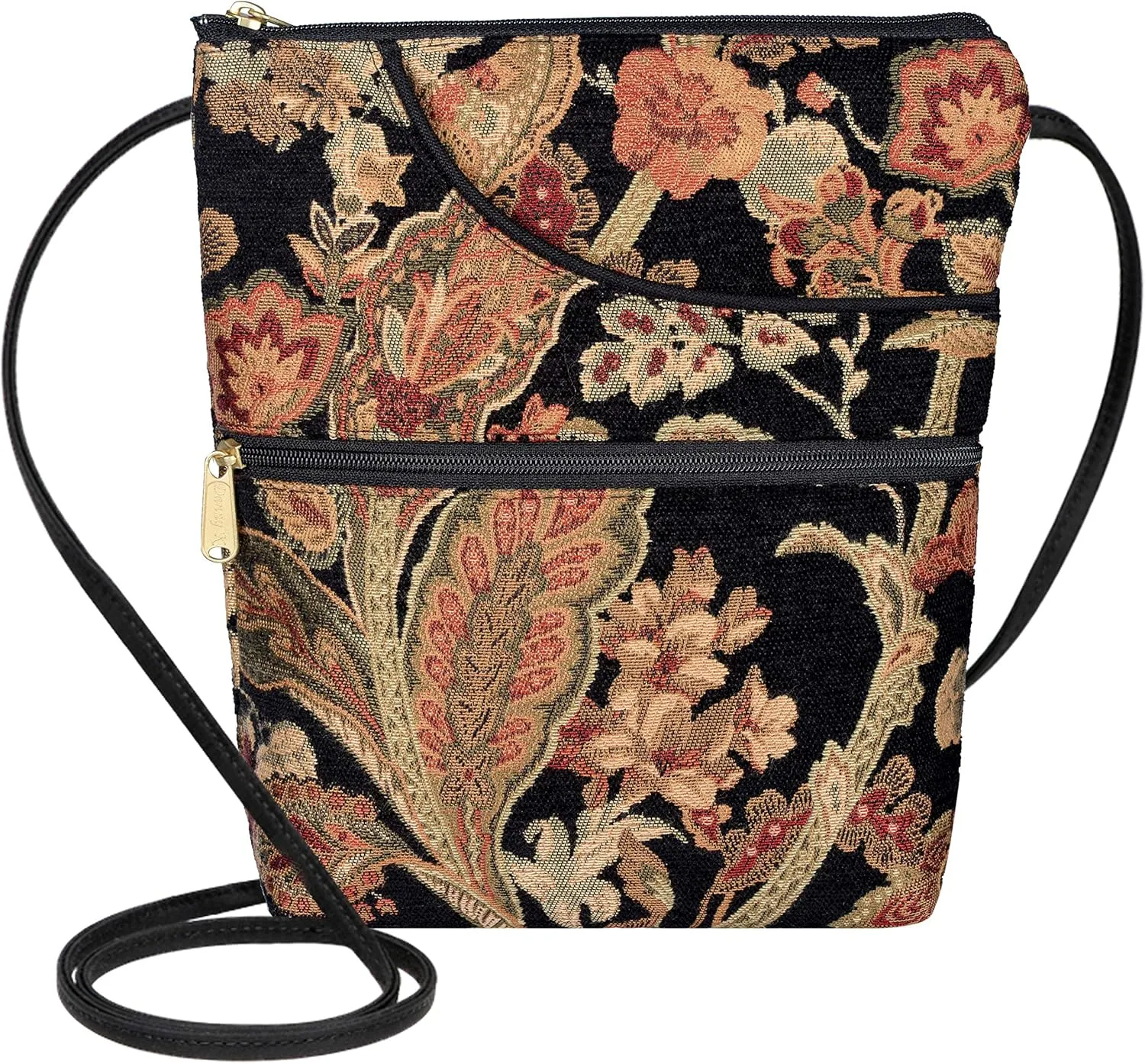 Danny K. Women's Tapestry Bella Purse Crossbody Handbag, Adjustable Cord, Handmade in USA