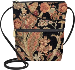 Danny K. Women's Tapestry Bella Purse Crossbody Handbag, Adjustable Cord, Handmade in USA