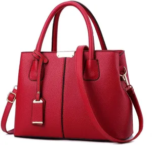 Dayfine Women's Portable Casual Litchi Grain Leather Handbags Luxury Lady Tote
