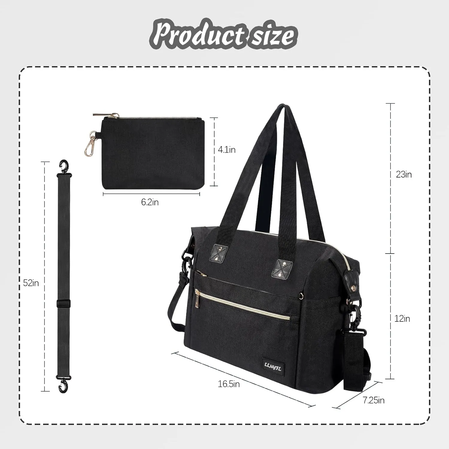 Diaper Bag Tote for Women - Multi-Functional Baby Bag with Pacifier Case, Hospital Delivery & Travel Mom Backpack