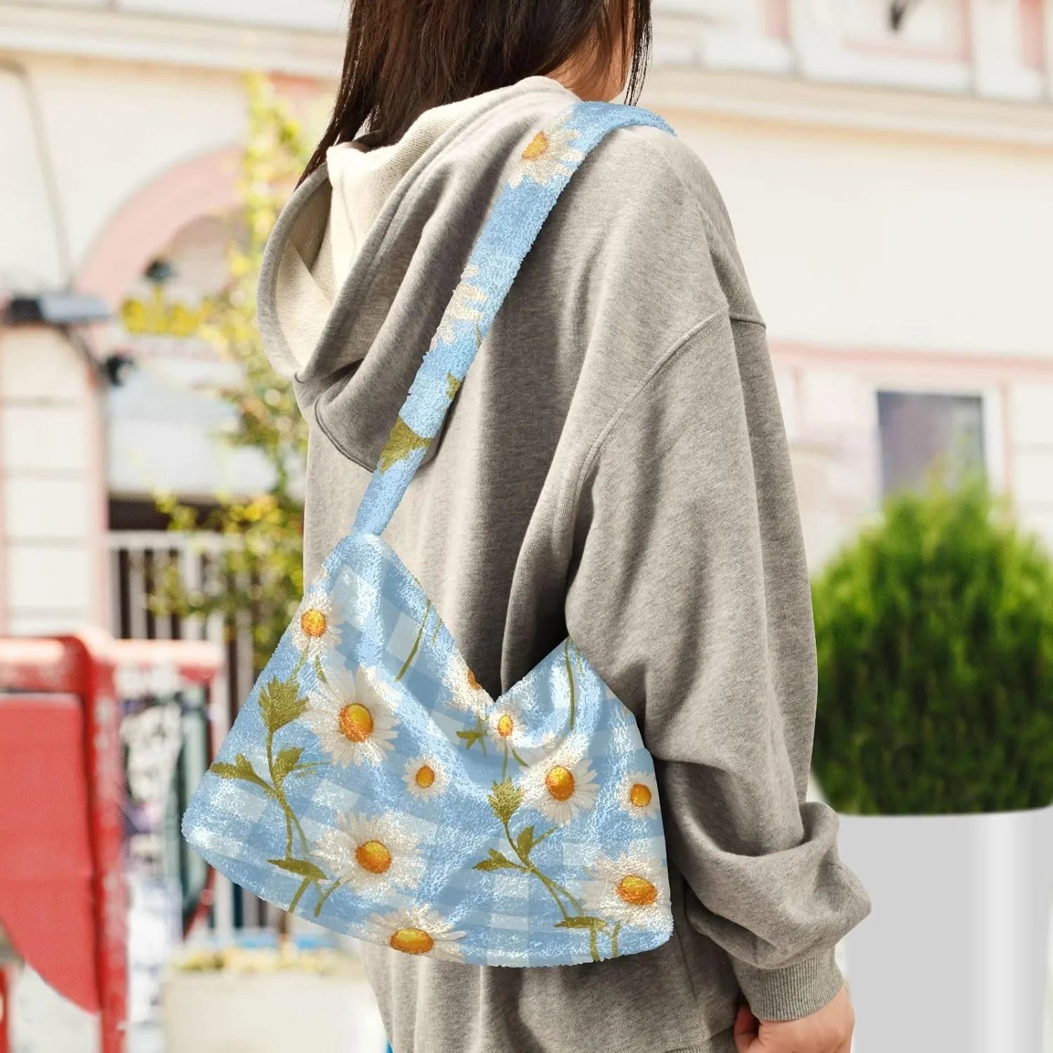 Dinosaurs Cute Plush Tote Bag, Purses for Women Shoulder Bag, Womens Outdoor Bag