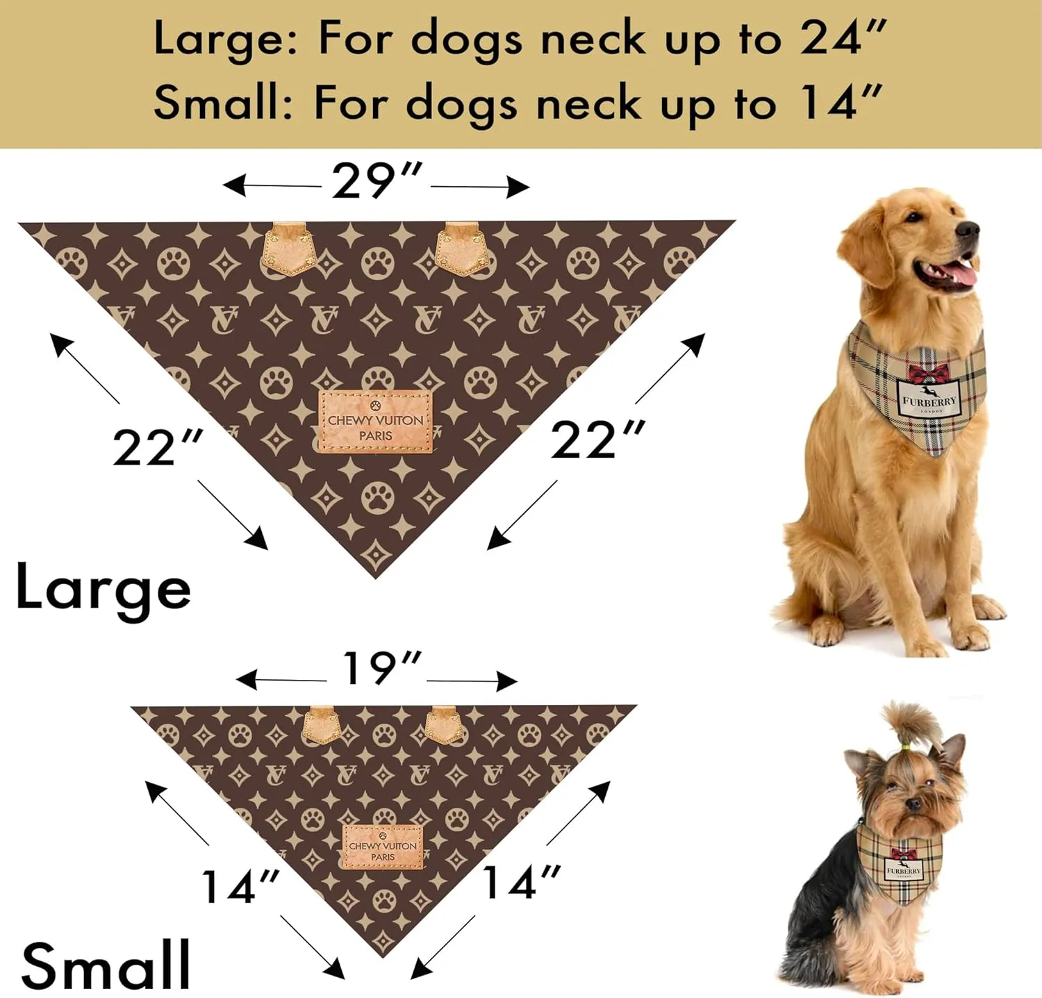Dog Bandana Pucci Designer Fashion Clothes Scarf kercheif for Small Medium and Large Dogs. Funny Parody Gift for Girl or boy Dog Soft Durable Fabric, Adjustable tie-on Style Triangle