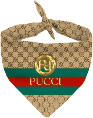 Dog Bandana Pucci Designer Fashion Clothes Scarf kercheif for Small Medium and Large Dogs. Funny Parody Gift for Girl or boy Dog Soft Durable Fabric, Adjustable tie-on Style Triangle