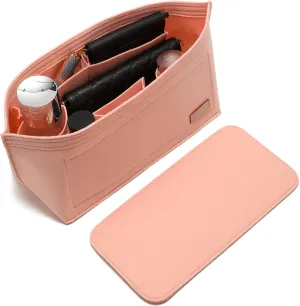 Doxo Purse Organizer Insert Handbags &Tote Felt Bag Fit for LV Speedy 35 and Neverfull MM (Pink-Large-Combination)